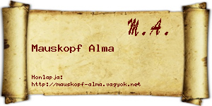 Mauskopf Alma névjegykártya